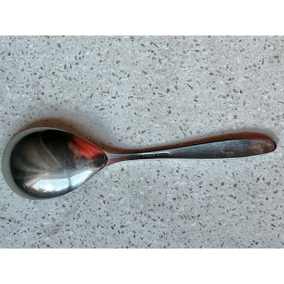 Gorham Stegor Wheat Pattern  Stainless Steel Soup Spoon 1953 - Picture 2 of 3